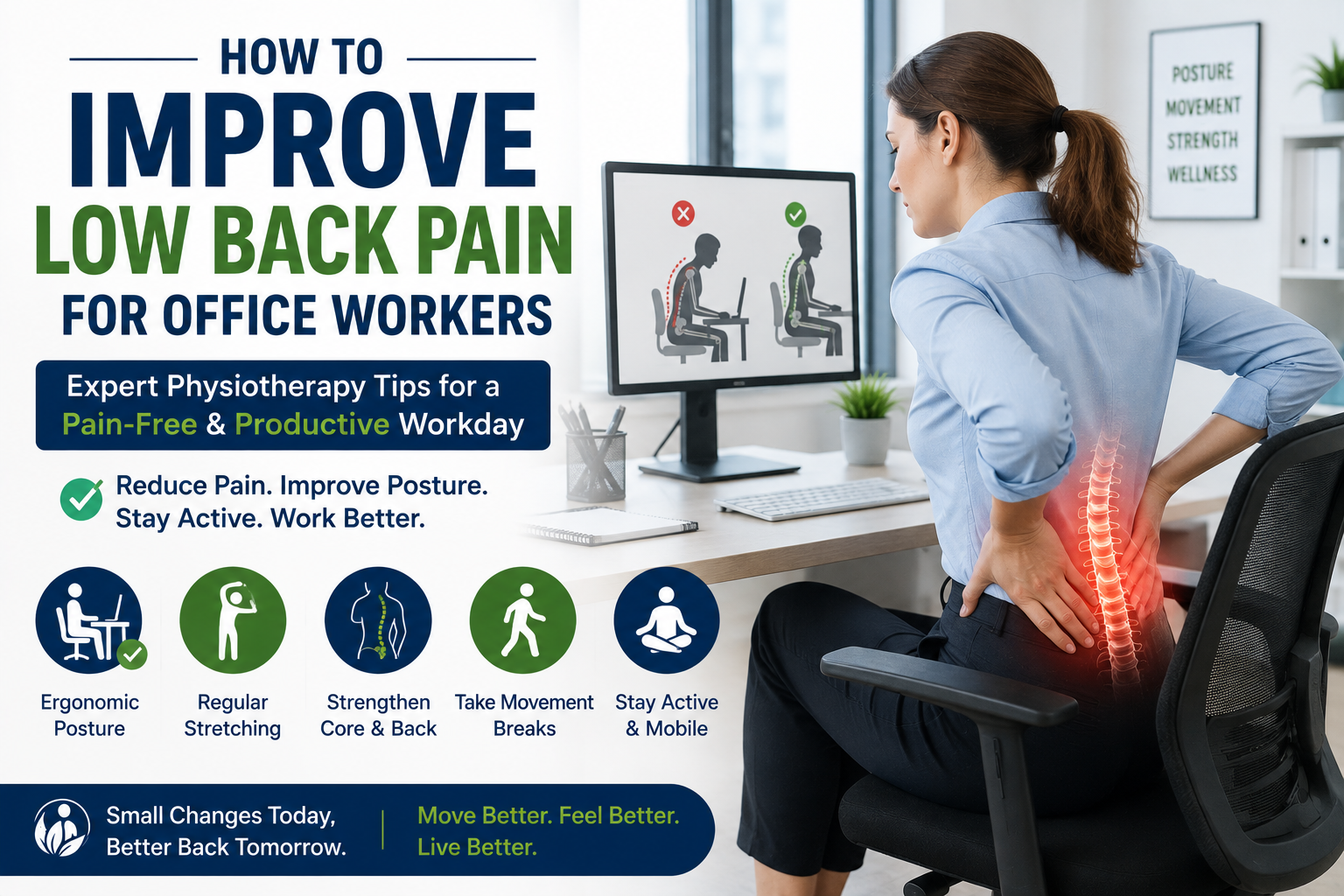 How Physiotherapy Helps Manage and Improve Low Back Pain for Office Workers